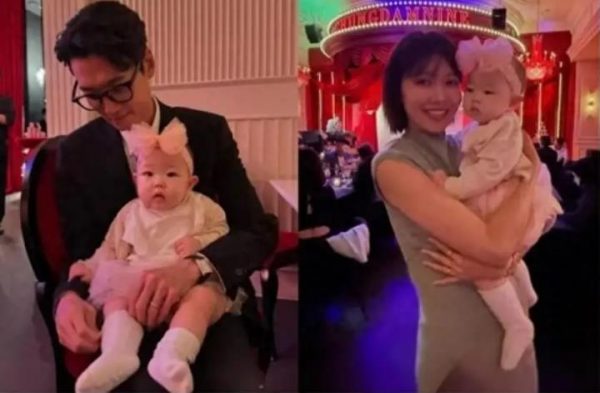郑敬淏与崔秀英抱孩子姿态熟练，网友：”提前练习当爸妈” 