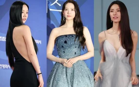 韩女星青龙奖红毯礼服造型，惠利单肩露背裙，IU允儿纱裙礼服吸睛 